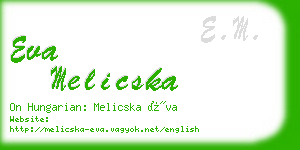 eva melicska business card